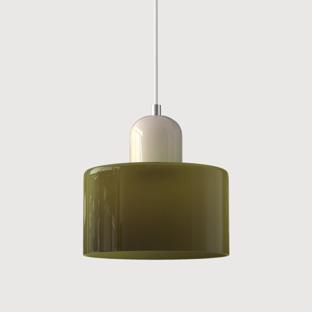 Retro Pendant Light | Two-Tone Coloured Shade | E27 Corded