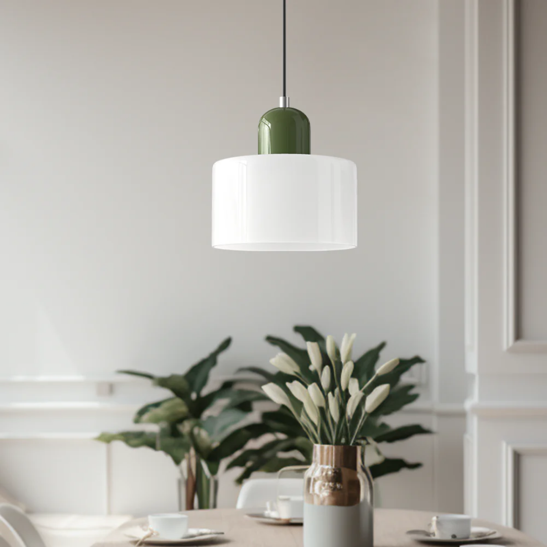 Retro Pendant Light | Two-Tone Coloured Shade | E27 Corded