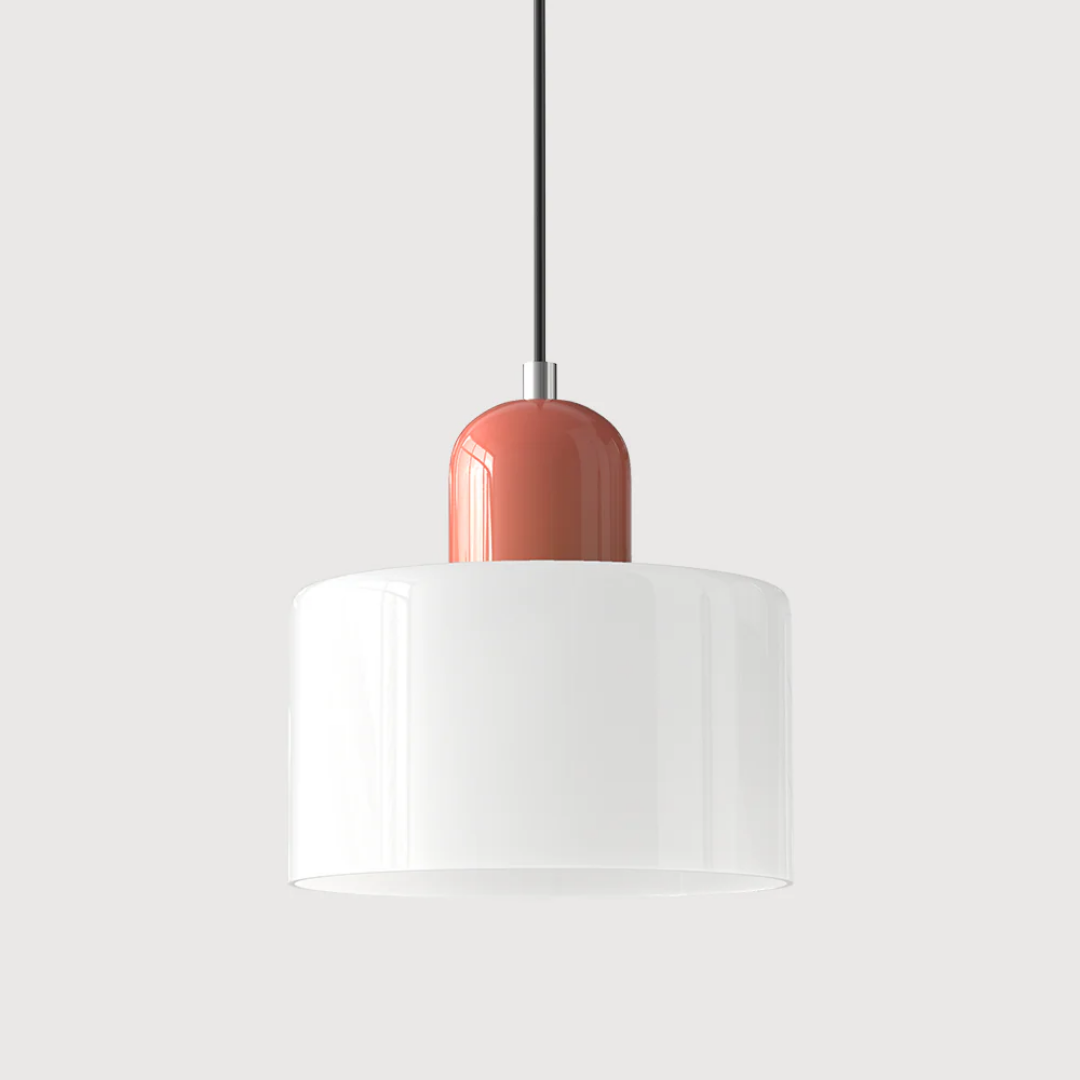 Retro Pendant Light | Two-Tone Coloured Shade | E27 Corded