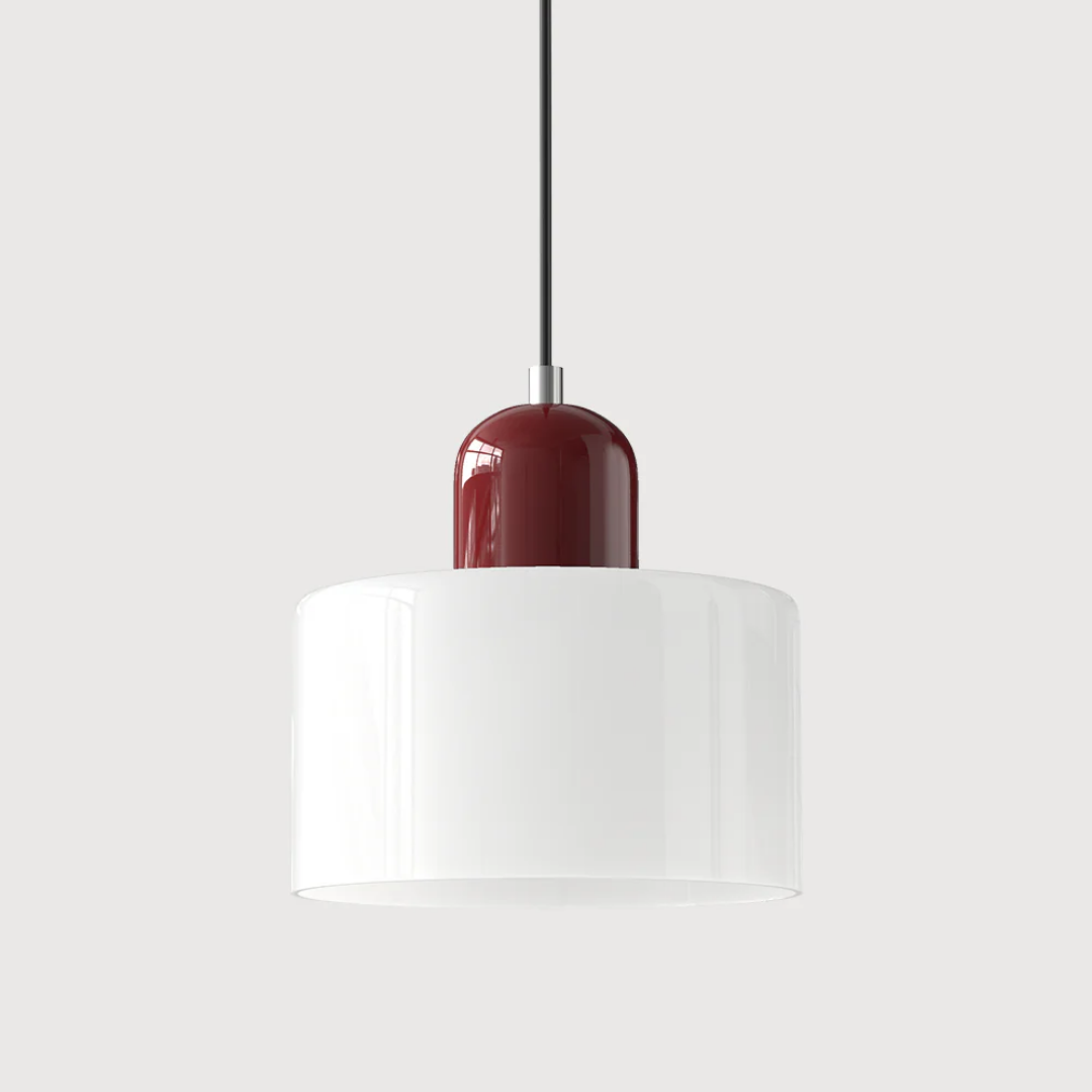 Retro Pendant Light | Two-Tone Coloured Shade | E27 Corded