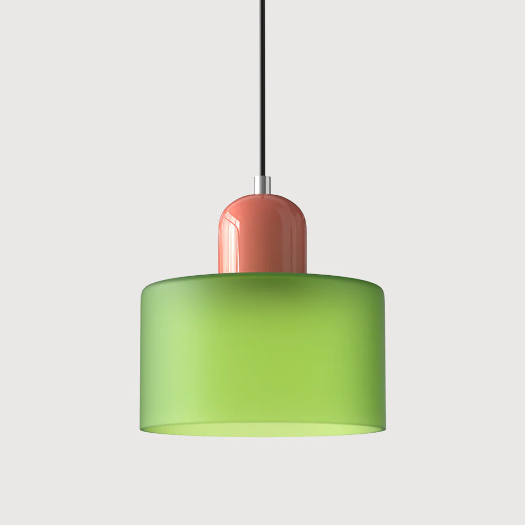 Retro Pendant Light | Two-Tone Coloured Shade | E27 Corded