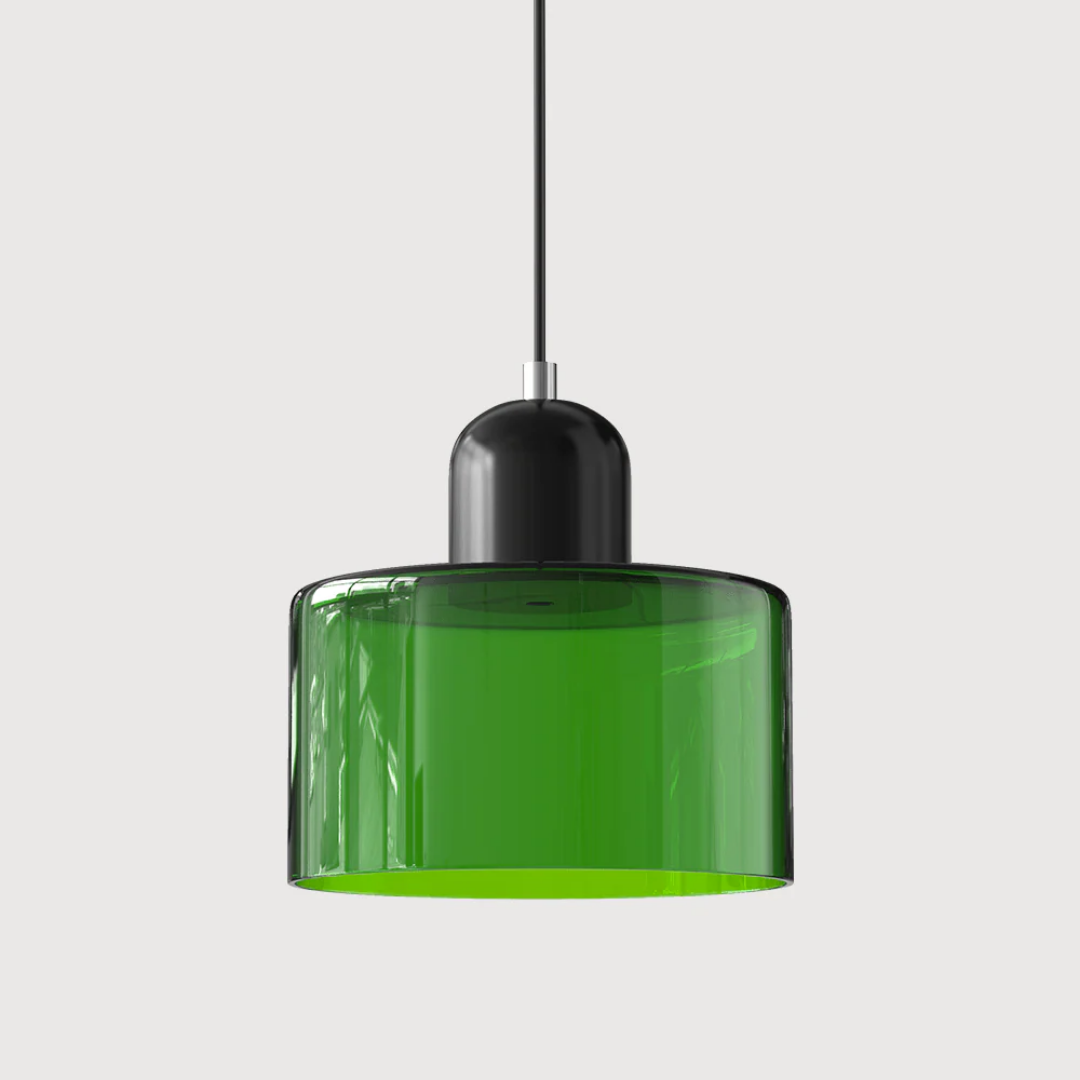 Retro Pendant Light | Two-Tone Coloured Shade | E27 Corded