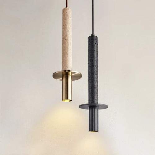 Stone Pendant Light | Adjustable Cord | Bulb Included