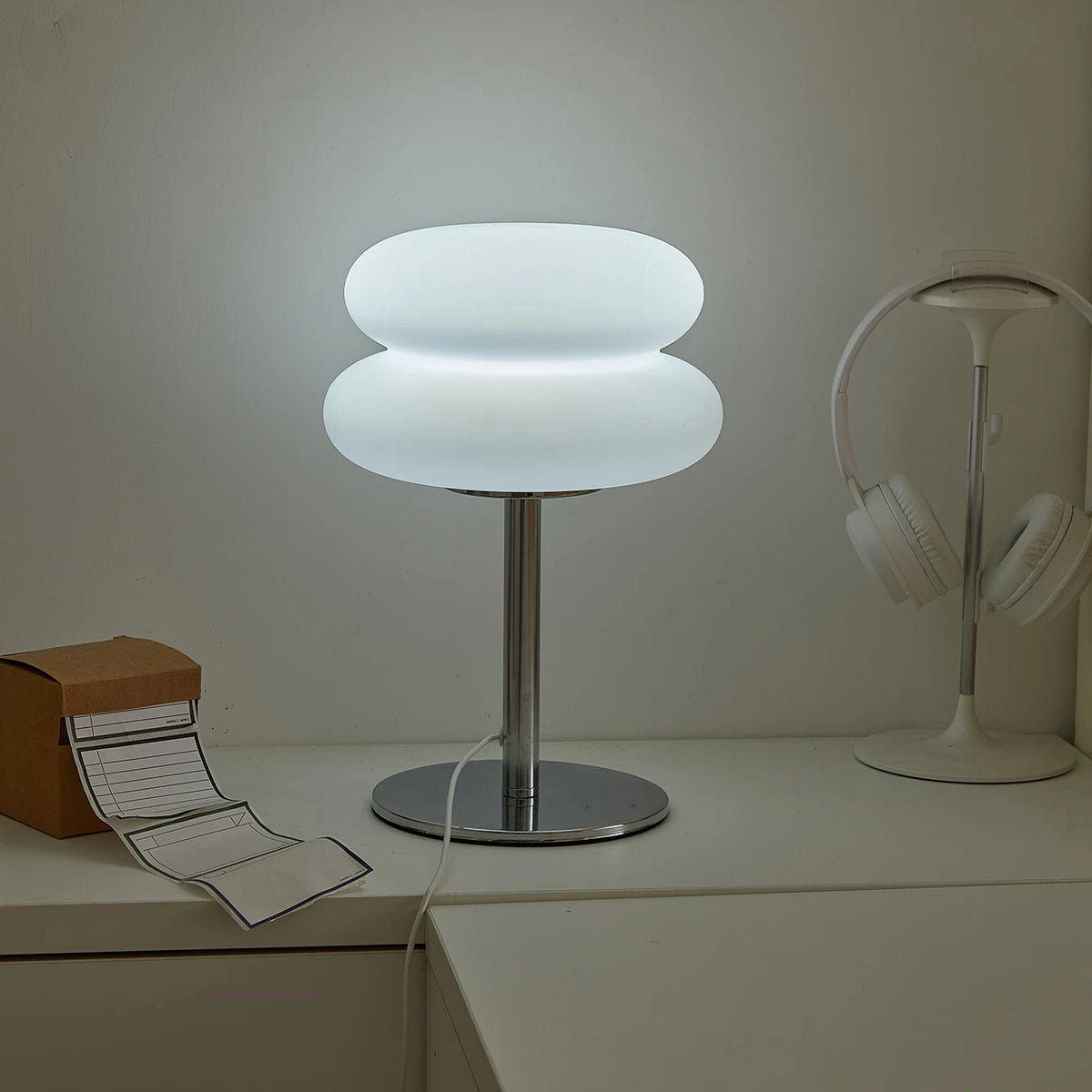 Bedside Table Lamp | Warm Cream | USB Dimming