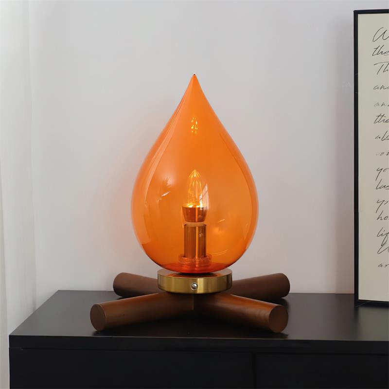Kazamu Cordless Rechargeable Table Lamp with Amber Shade – photo 2