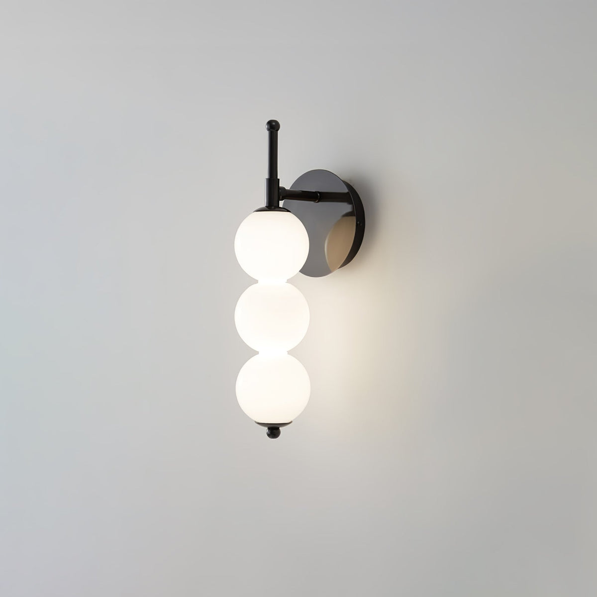 Kazamu Multi-Arm Wall Light with White Shades – Black & white / 3 lights, Ø 13 cm × height 35 cm / Neutral white