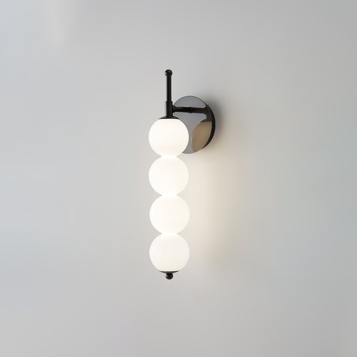 Kazamu Multi-Arm Wall Light with White Shades – Black & white / 4 lights, Ø 13 cm × height 43 cm / Neutral white