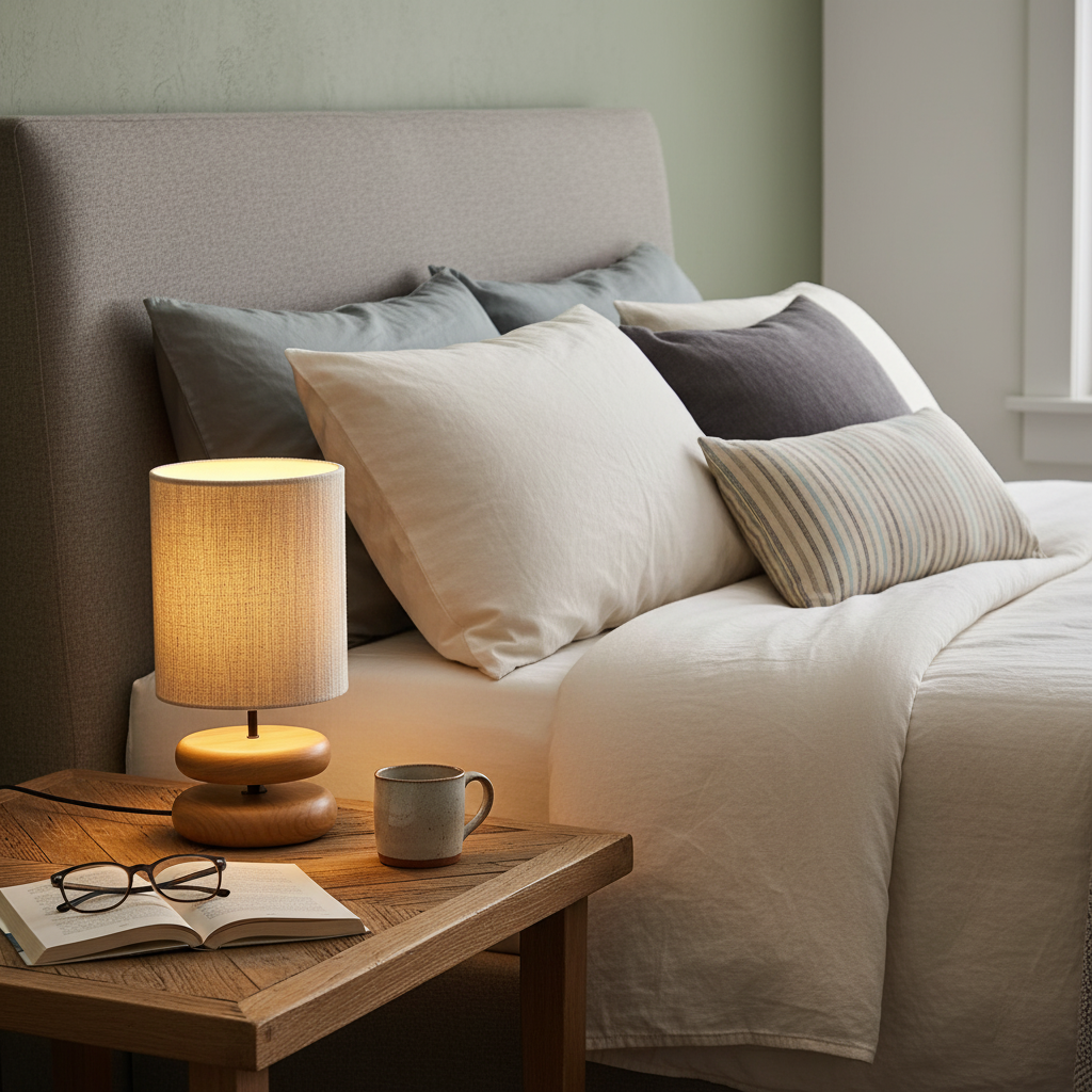 Kazamu Oval Stacked Silhouette Table Lamp with Fabric Shade – photo 8
