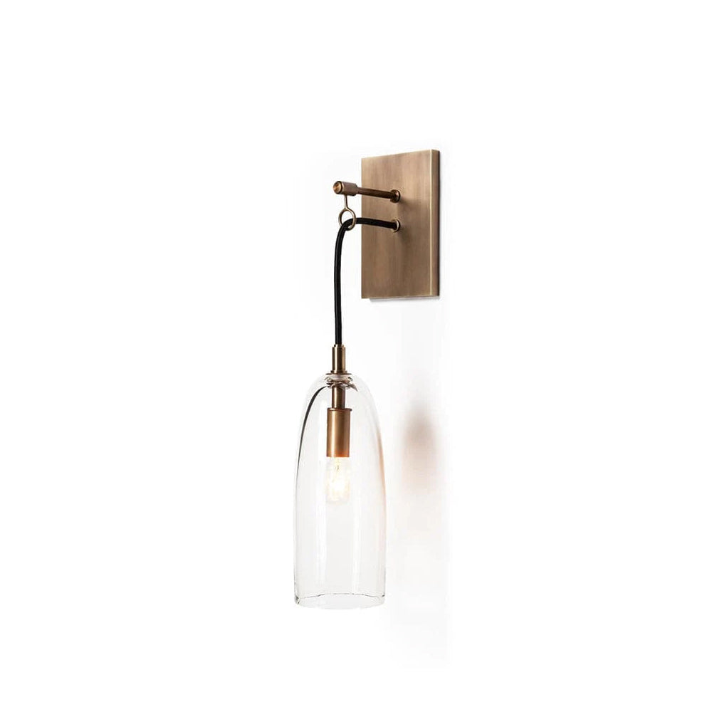 Kazamu Slim Vertical Wall Light in a Warm Gold Tone