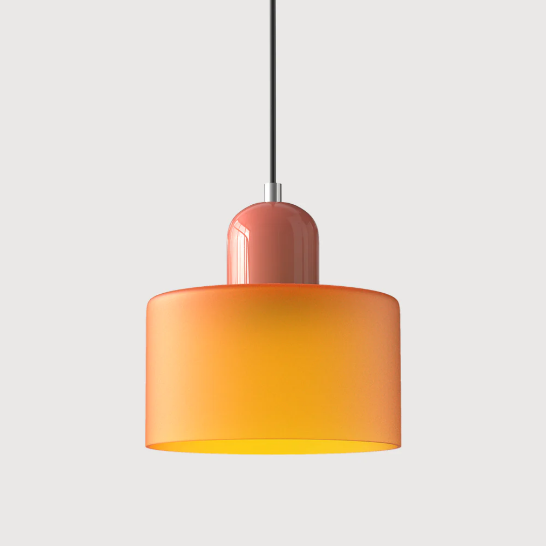 Retro Pendant Light | Two-Tone Coloured Shade | E27 Corded