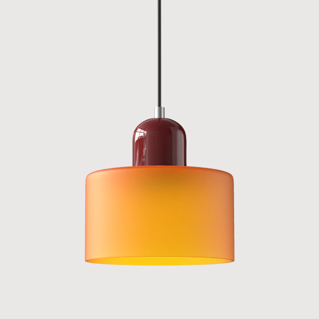 Retro Pendant Light | Two-Tone Coloured Shade | E27 Corded