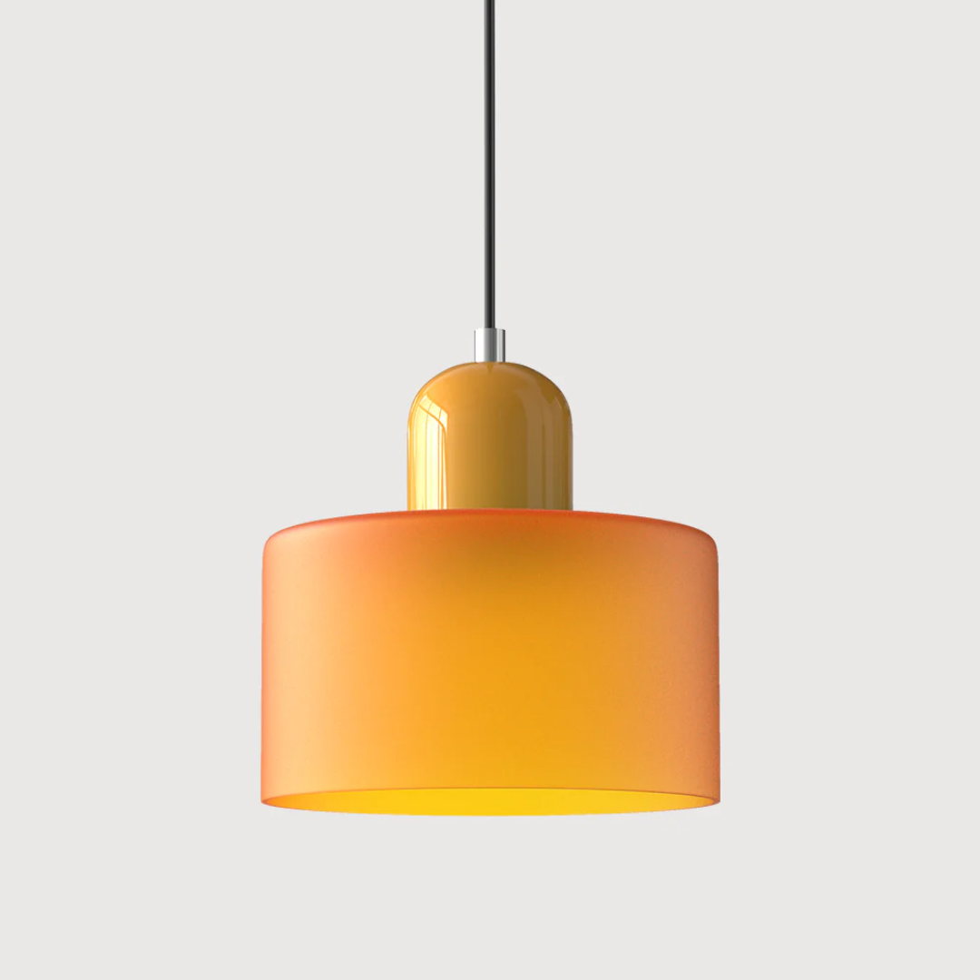 Retro Pendant Light | Two-Tone Coloured Shade | E27 Corded