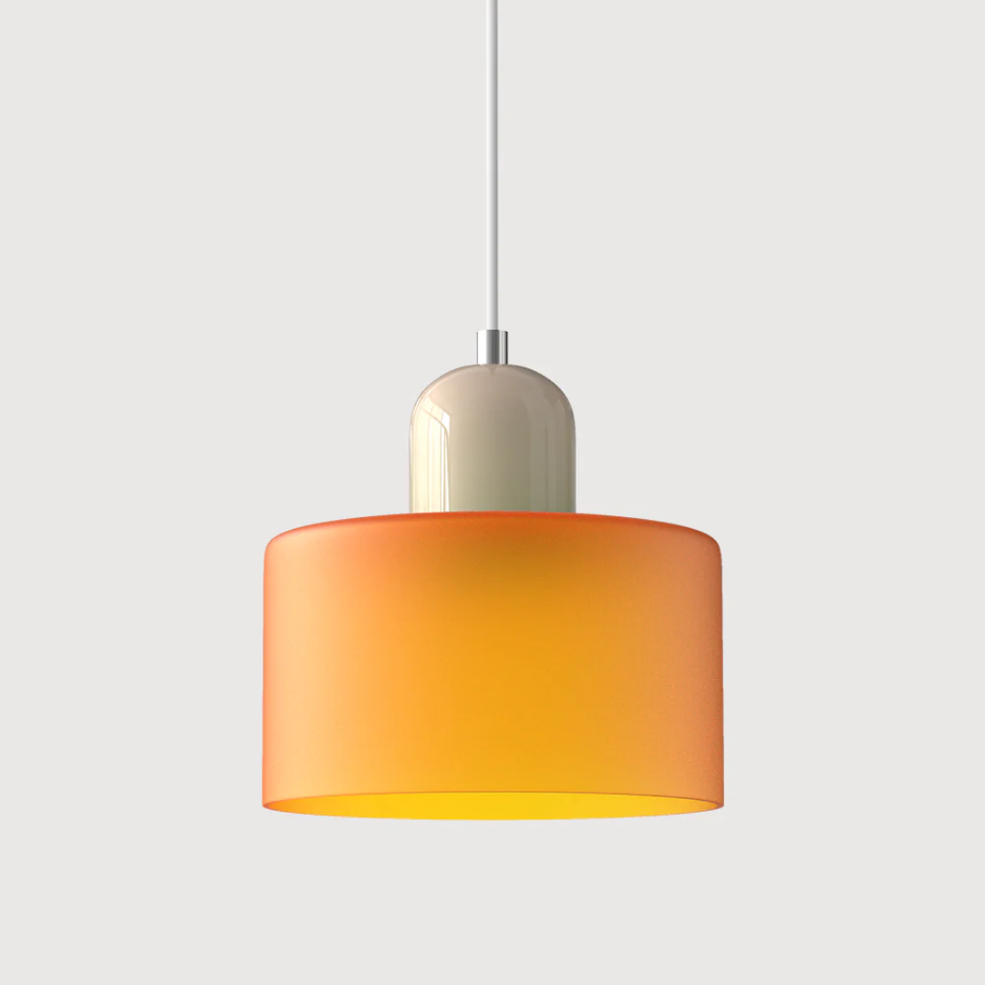 Retro Pendant Light | Two-Tone Coloured Shade | E27 Corded