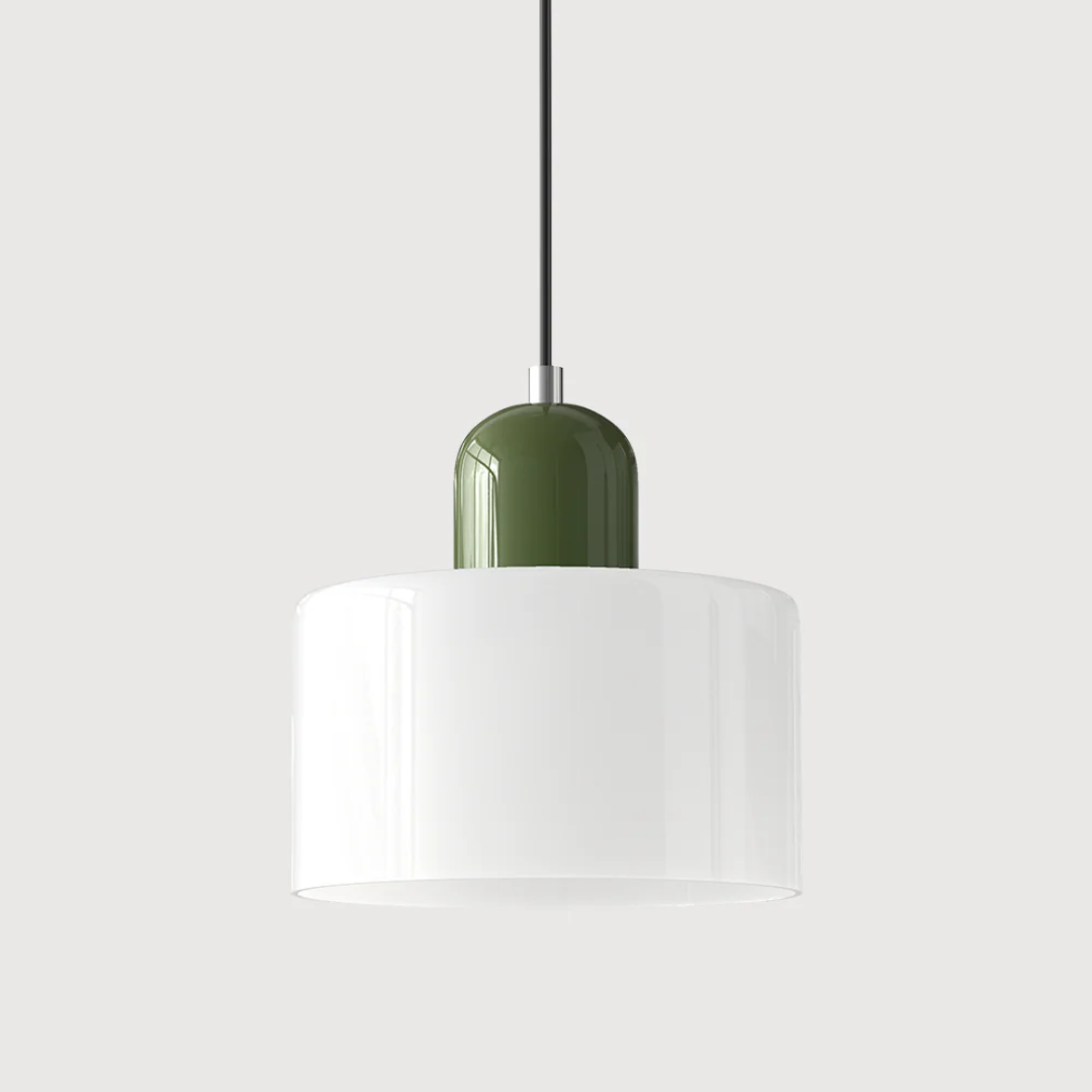 Retro Pendant Light | Two-Tone Coloured Shade | E27 Corded