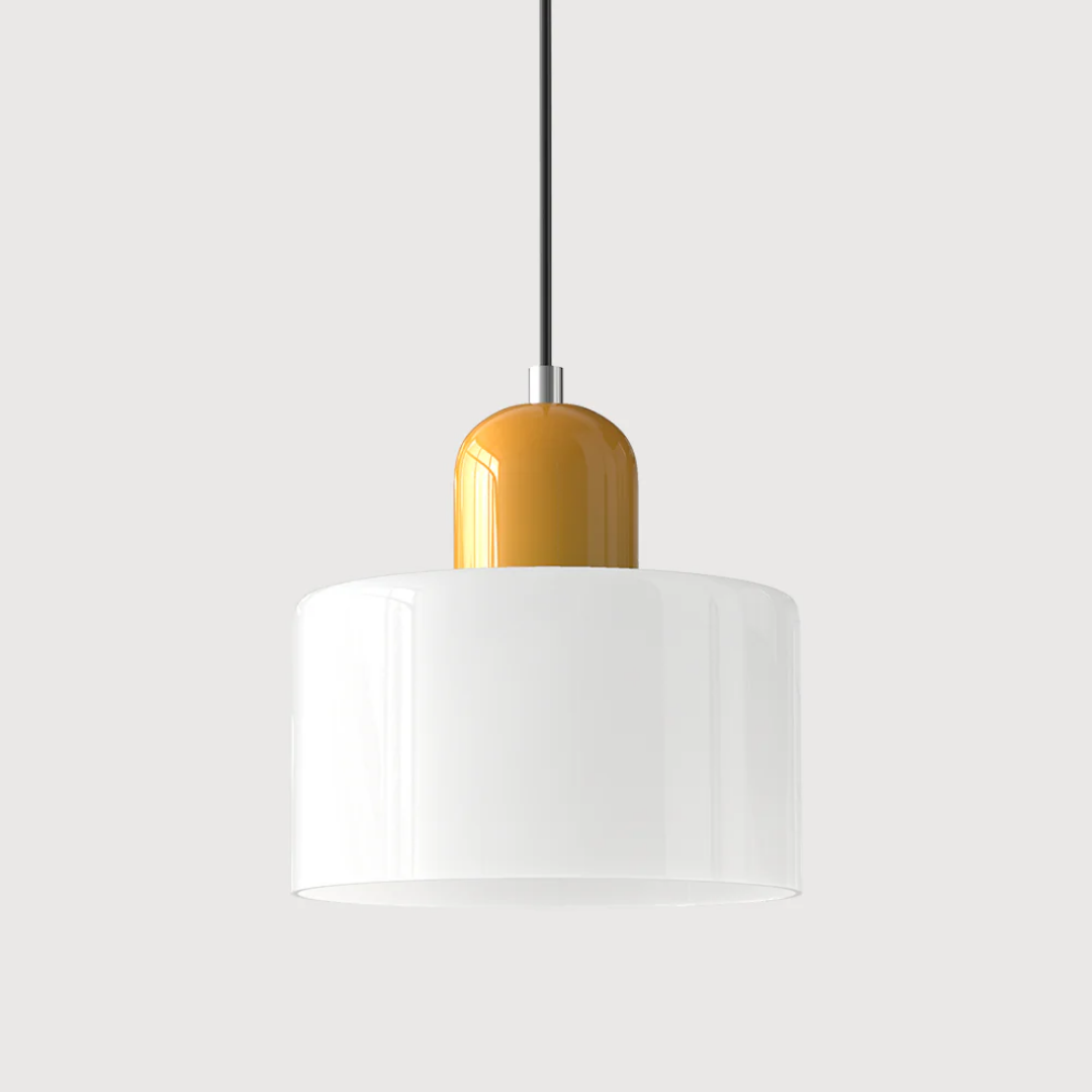 Retro Pendant Light | Two-Tone Coloured Shade | E27 Corded