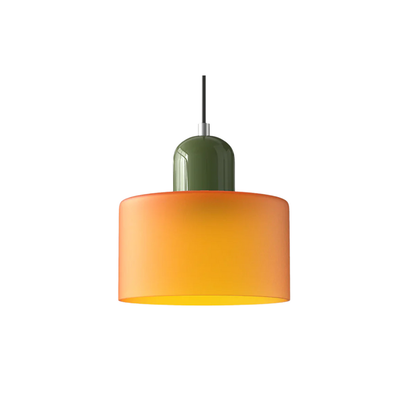 Retro Pendant Light | Two-Tone Coloured Shade | E27 Corded