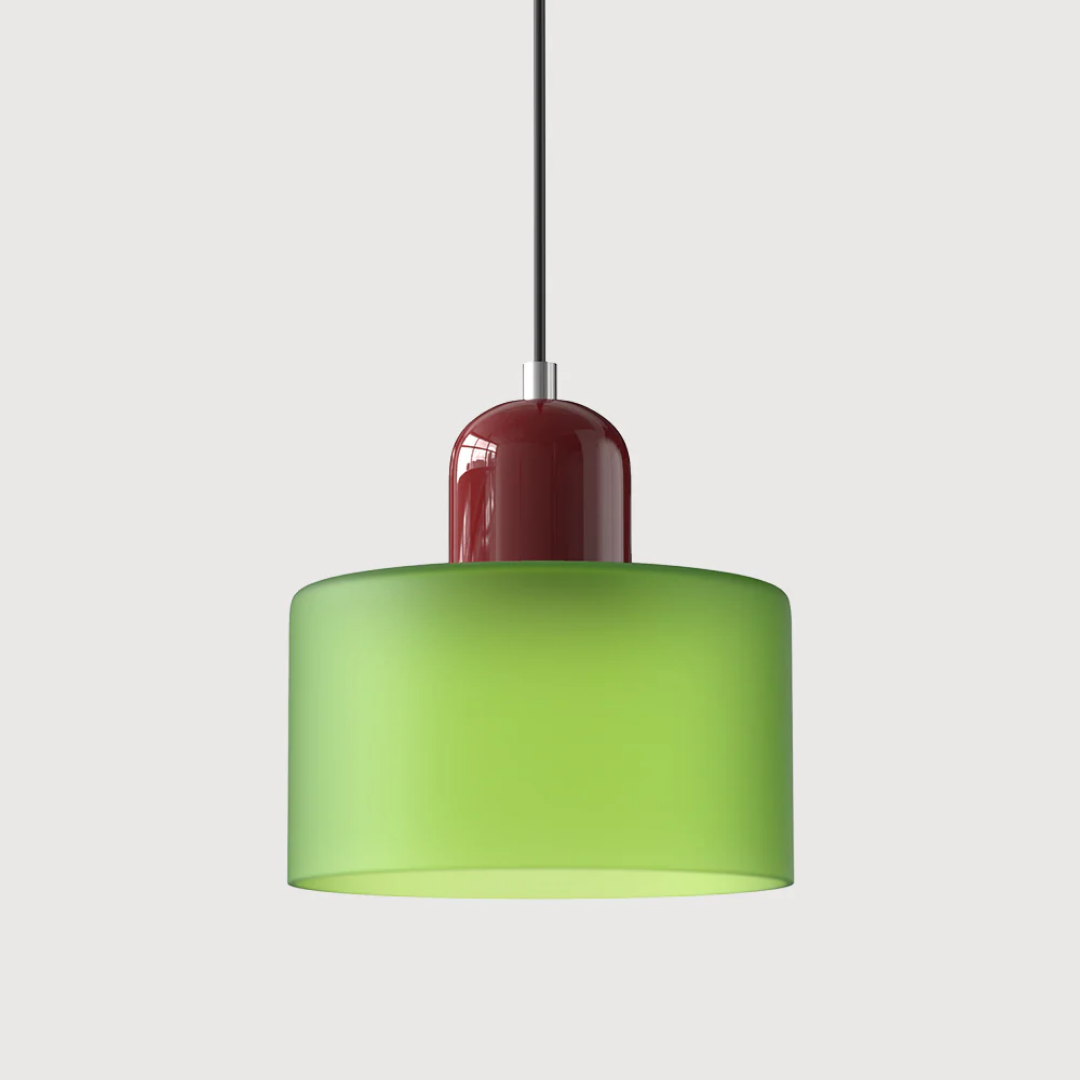 Retro Pendant Light | Two-Tone Coloured Shade | E27 Corded