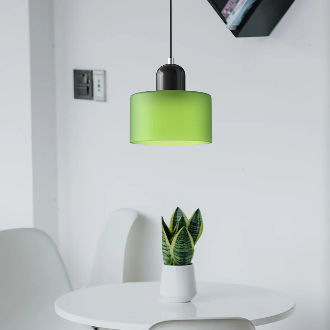 Retro Pendant Light | Two-Tone Coloured Shade | E27 Corded