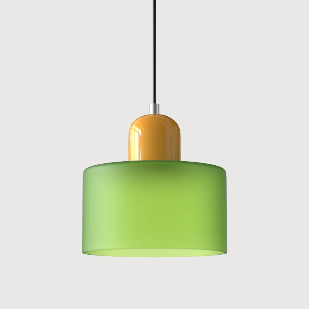 Retro Pendant Light | Two-Tone Coloured Shade | E27 Corded