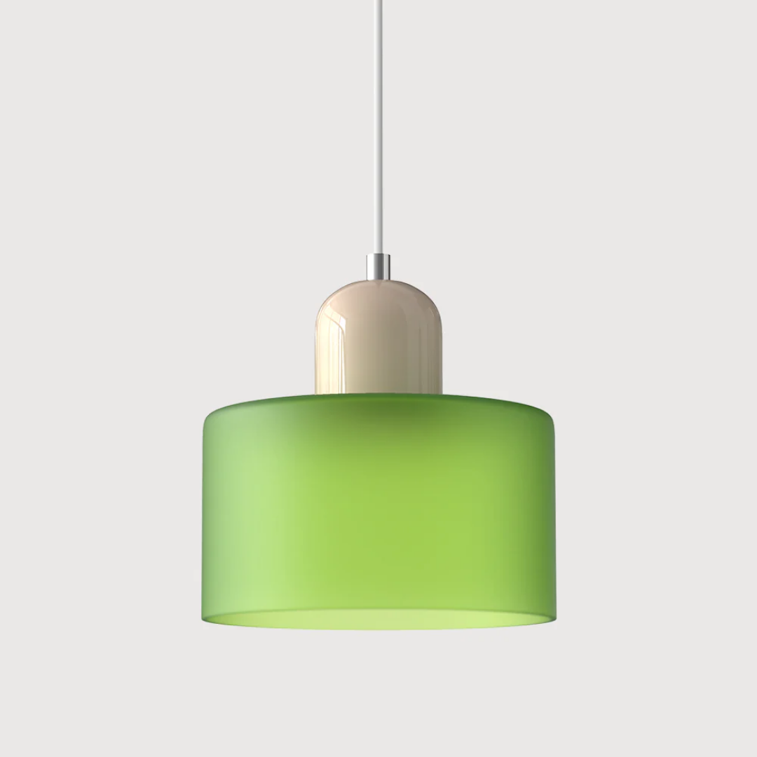 Retro Pendant Light | Two-Tone Coloured Shade | E27 Corded
