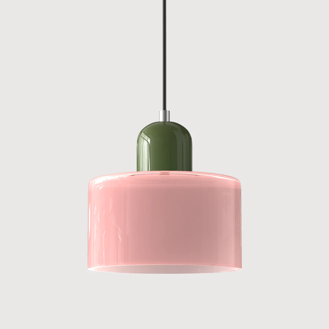 Retro Pendant Light | Two-Tone Coloured Shade | E27 Corded