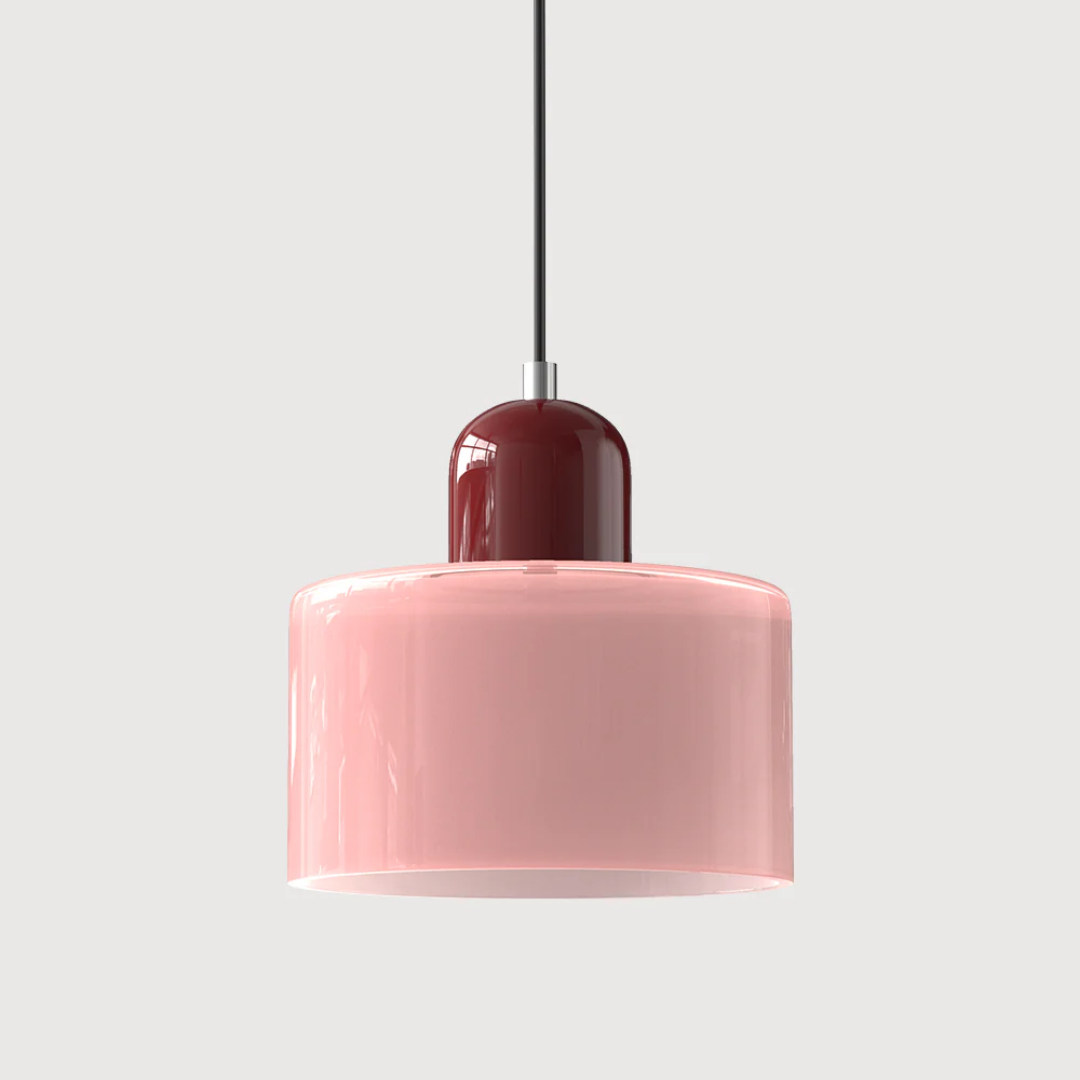 Retro Pendant Light | Two-Tone Coloured Shade | E27 Corded