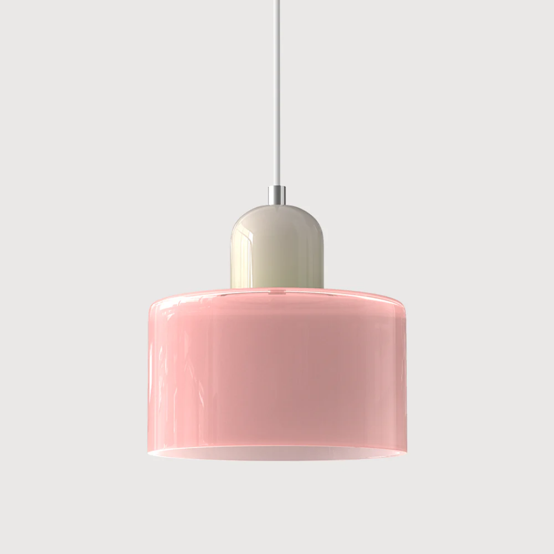 Retro Pendant Light | Two-Tone Coloured Shade | E27 Corded