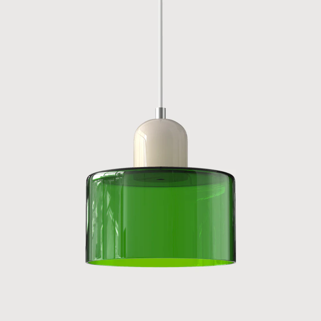 Retro Pendant Light | Two-Tone Coloured Shade | E27 Corded