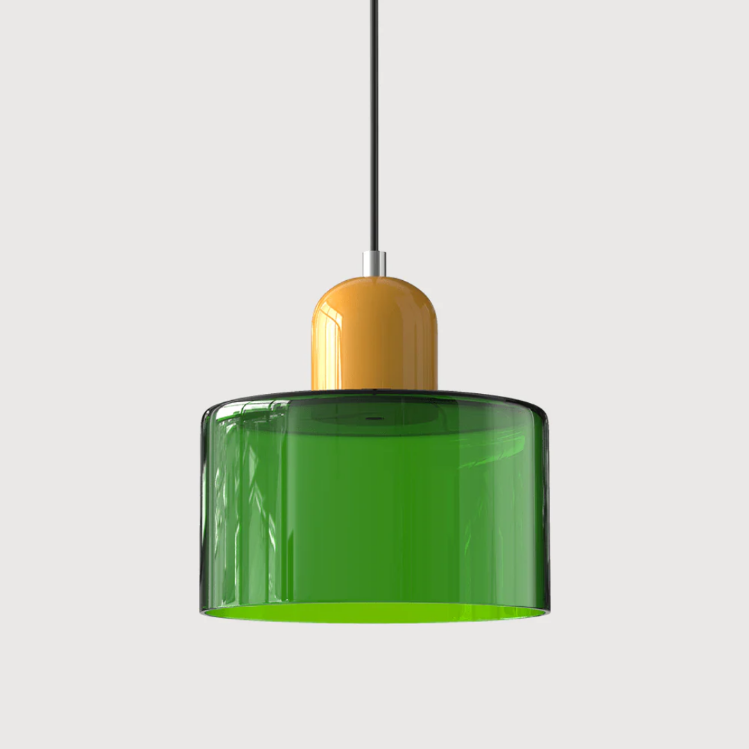 Retro Pendant Light | Two-Tone Coloured Shade | E27 Corded