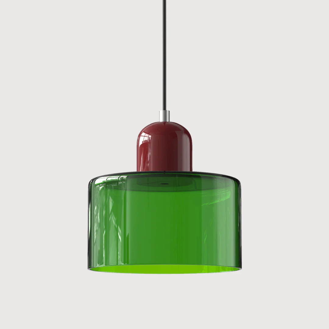 Retro Pendant Light | Two-Tone Coloured Shade | E27 Corded