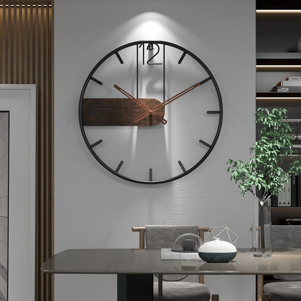 Steel & Walnut Wall Clock