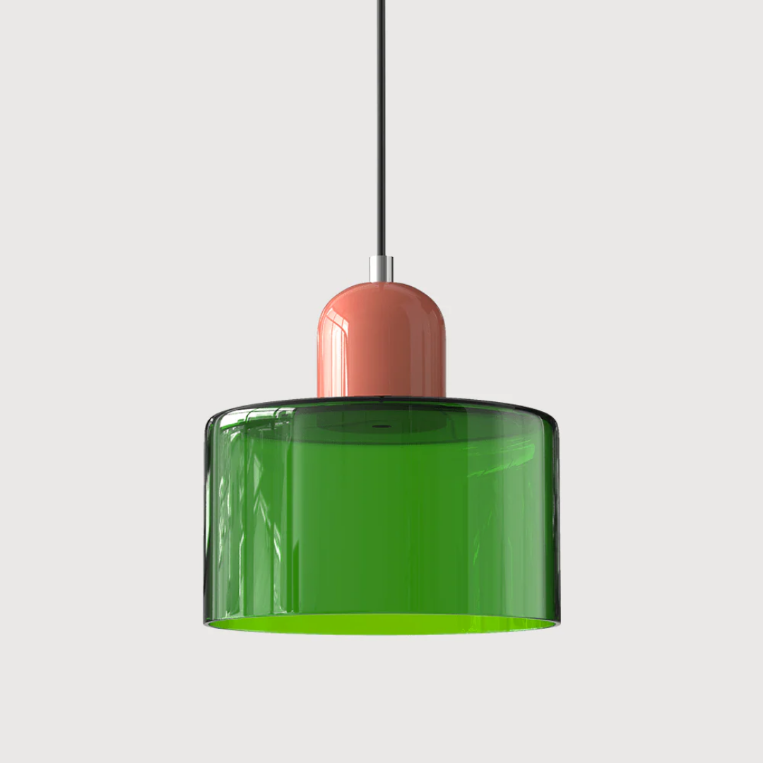 Retro Pendant Light | Two-Tone Coloured Shade | E27 Corded