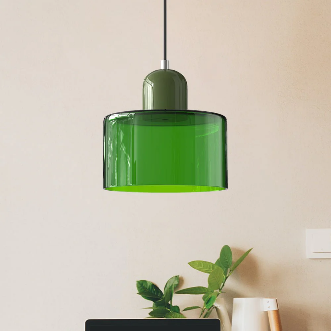 Retro Pendant Light | Two-Tone Coloured Shade | E27 Corded