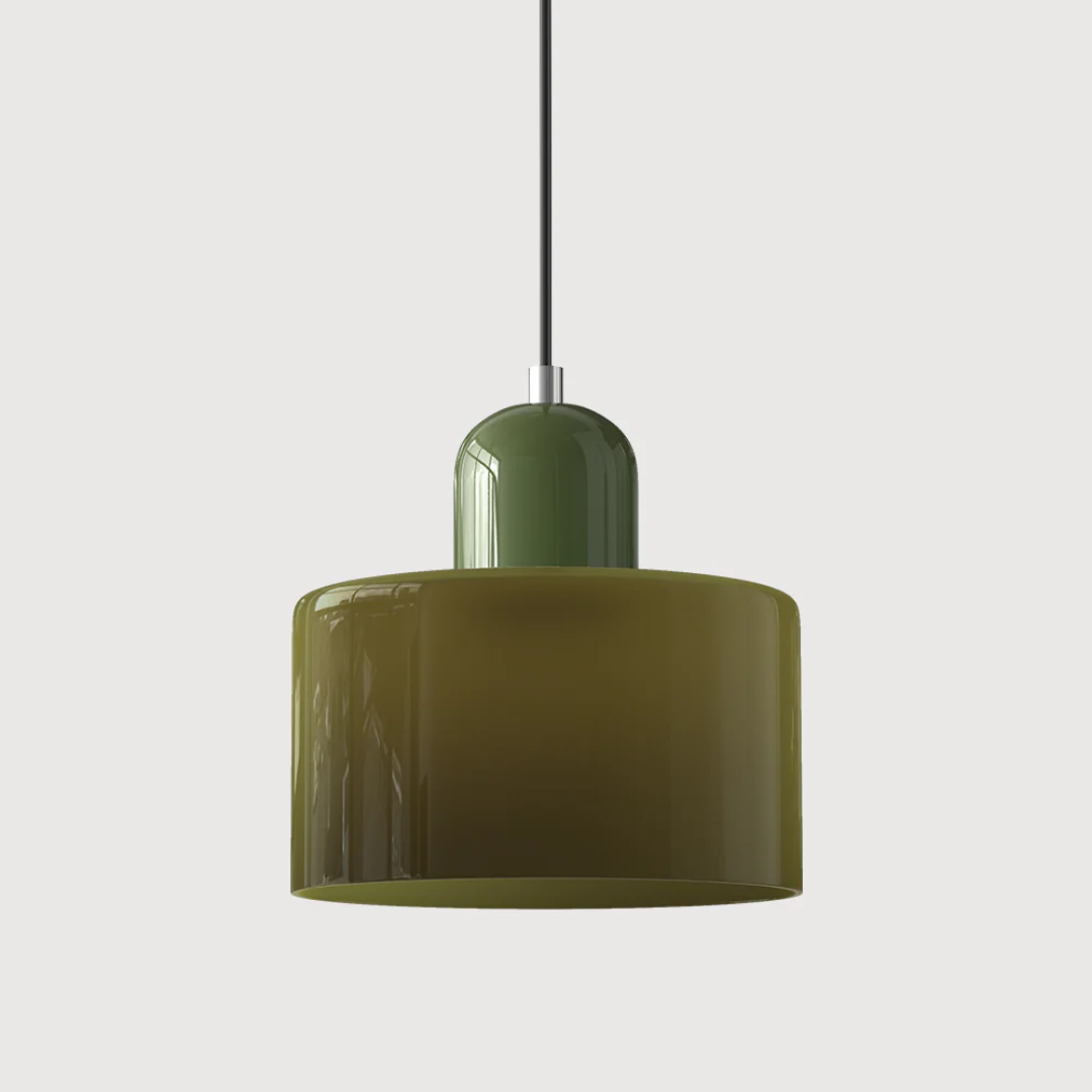 Retro Pendant Light | Two-Tone Coloured Shade | E27 Corded