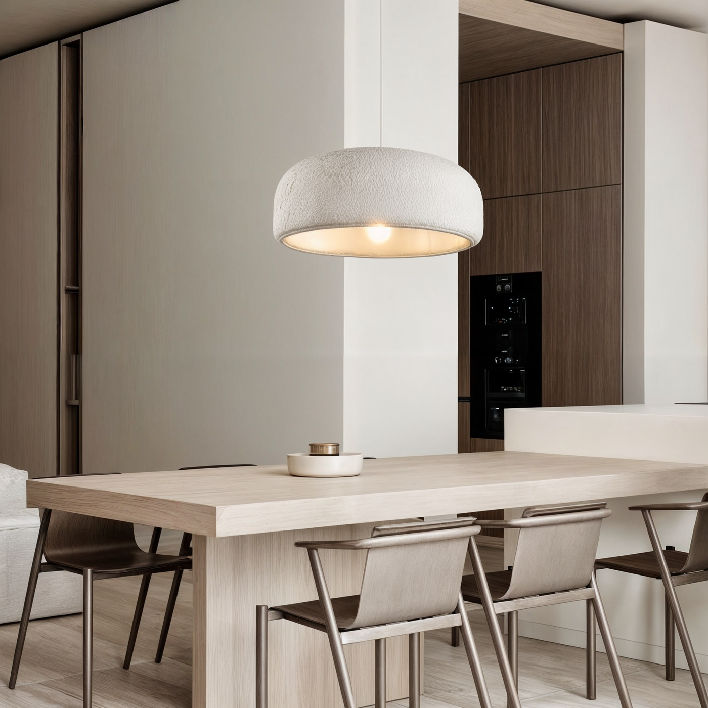 Resin Pendant Lamp Modern Minimalist Ceiling Light | Flat Drum