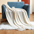 Knitted Throw with Tassels