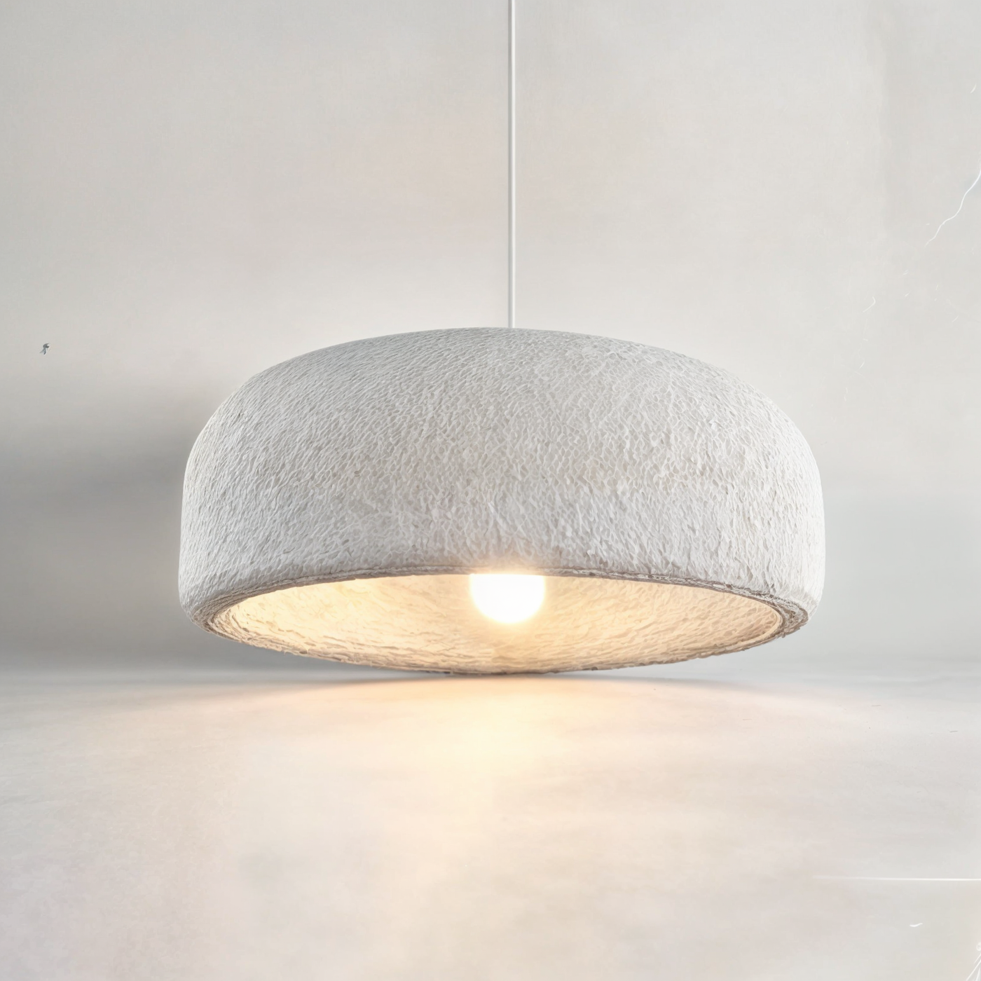 Resin Pendant Lamp Modern Minimalist Ceiling Light | Flat Drum
