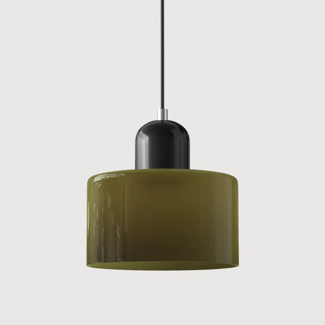Retro Pendant Light | Two-Tone Coloured Shade | E27 Corded