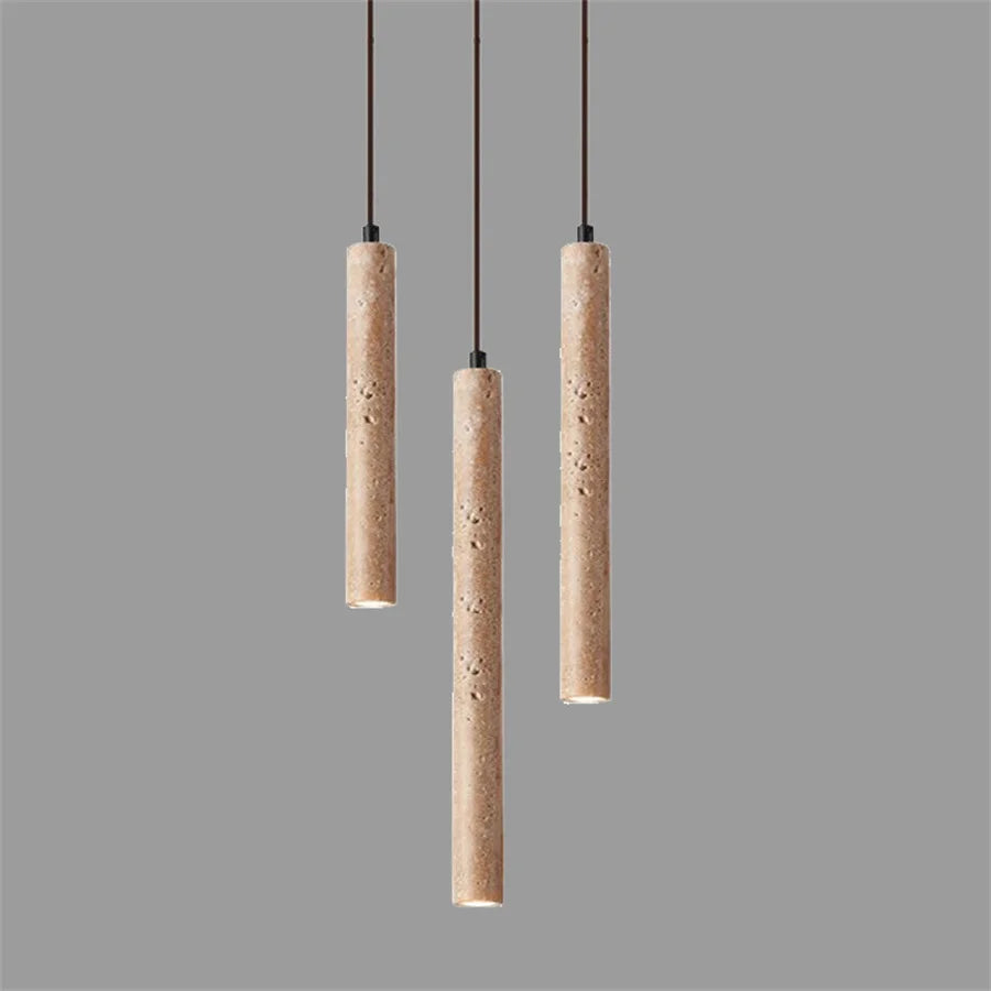 Marble Tube Pendant Light | 28 cm | Wood Ceiling Plate