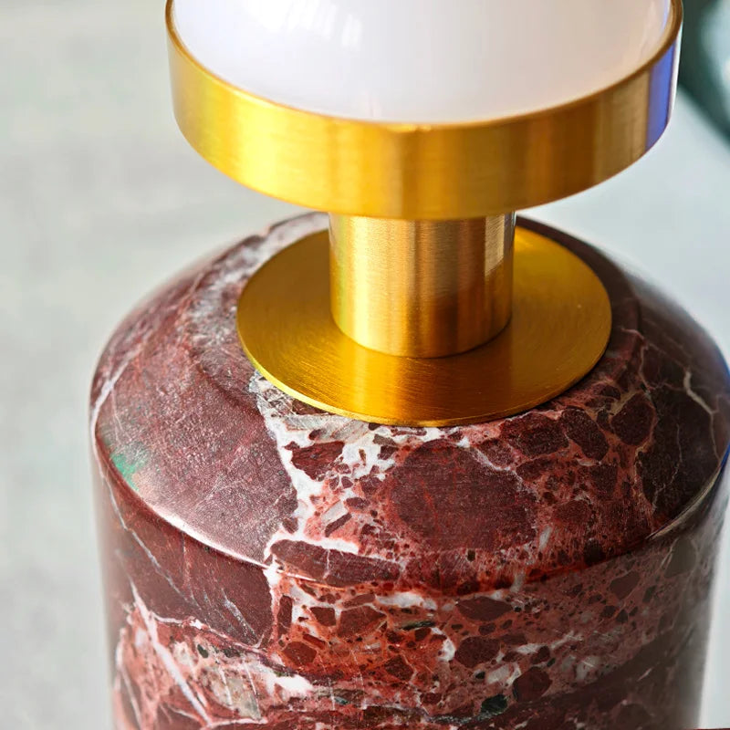 Rechargeable Table Lamp | Stone & Glass | Touch Dimming