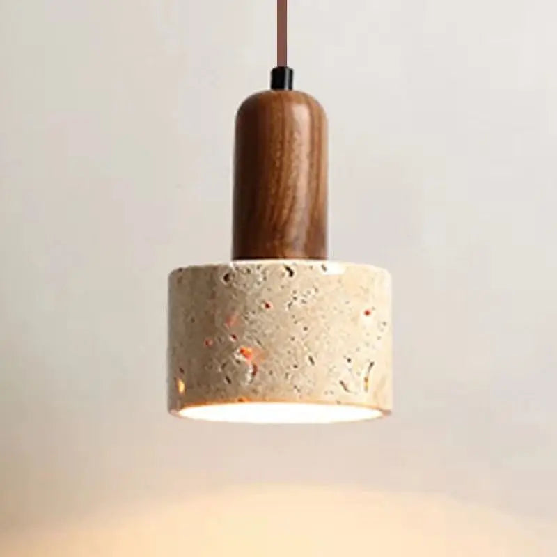 Natural stone pendant light