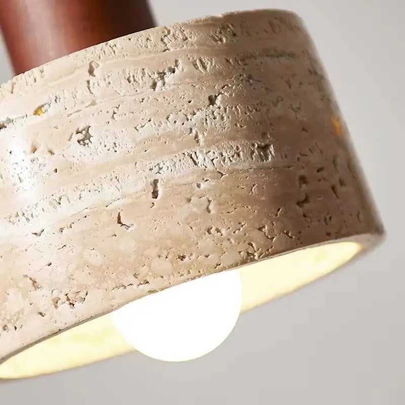 Natural stone pendant light