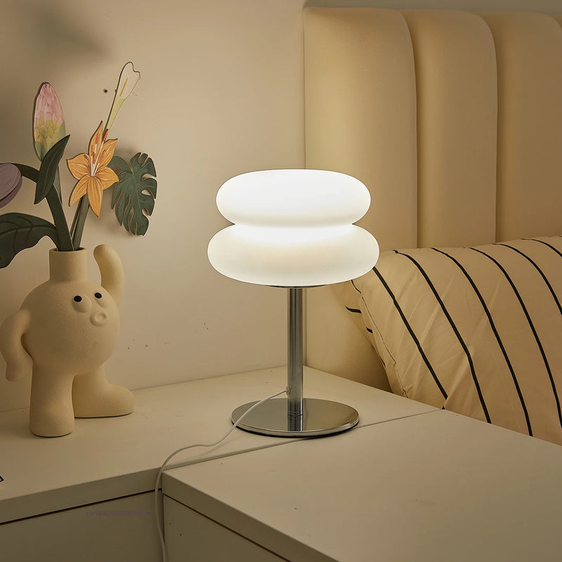 Bedside Table Lamp | Warm Cream | USB Dimming