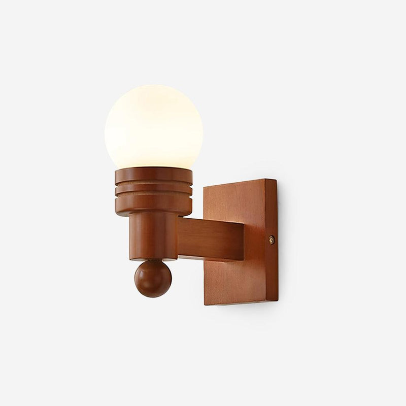 Kazamu Compact Vintage Wall Light with Frosted White Diffuser