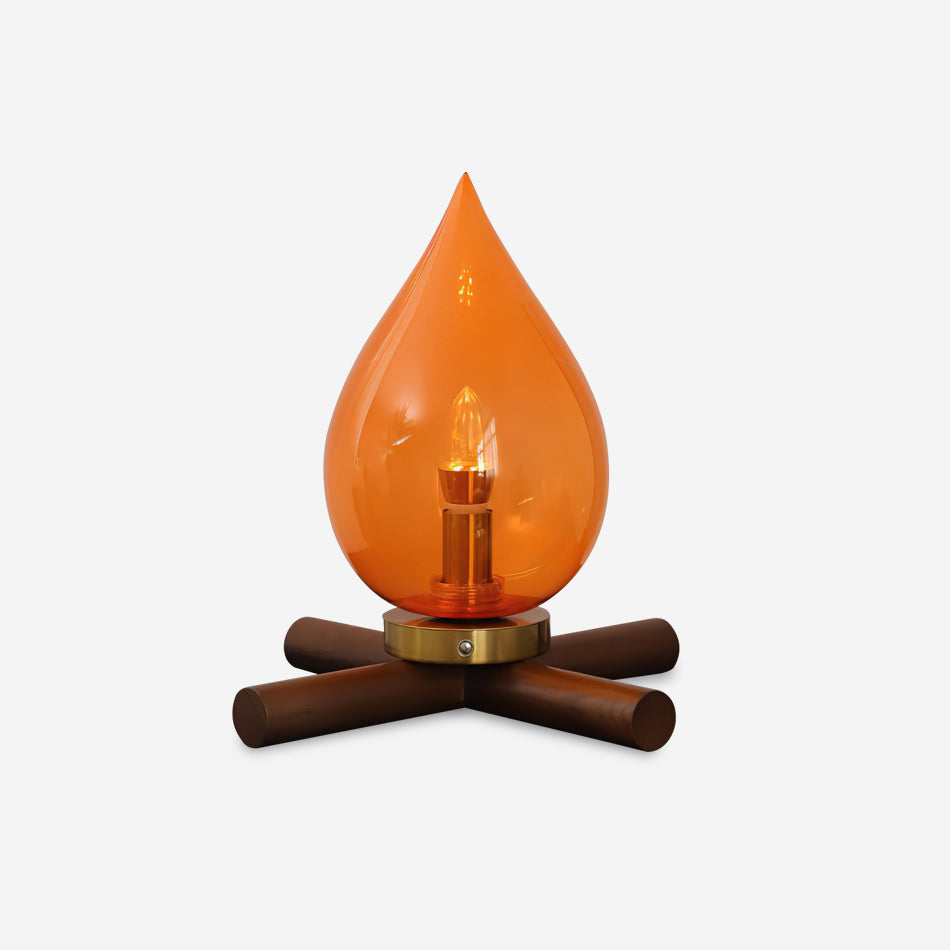 Kazamu Cordless Rechargeable Table Lamp with Amber Shade