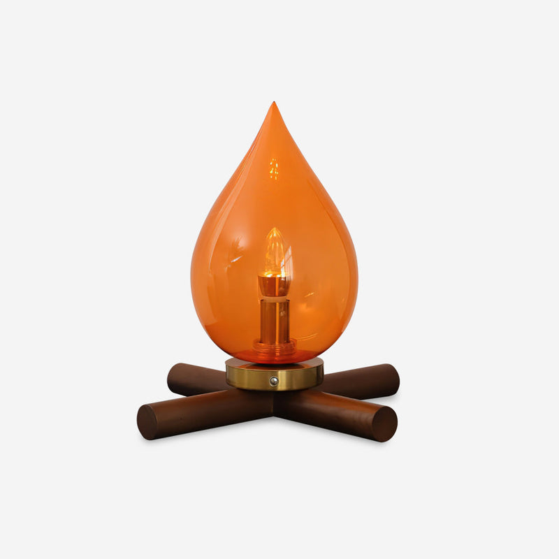 Kazamu Cordless Rechargeable Table Lamp with Amber Shade