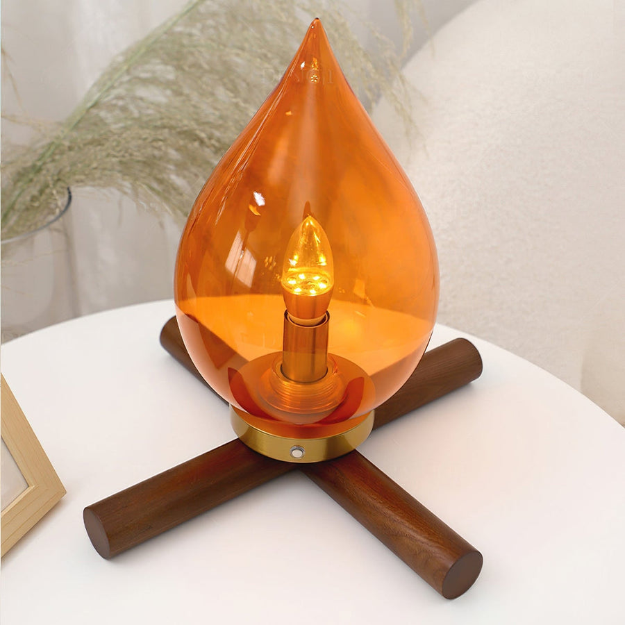 Kazamu Cordless Rechargeable Table Lamp with Amber Shade – photo 3