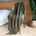 Knitted Throw with Tassels