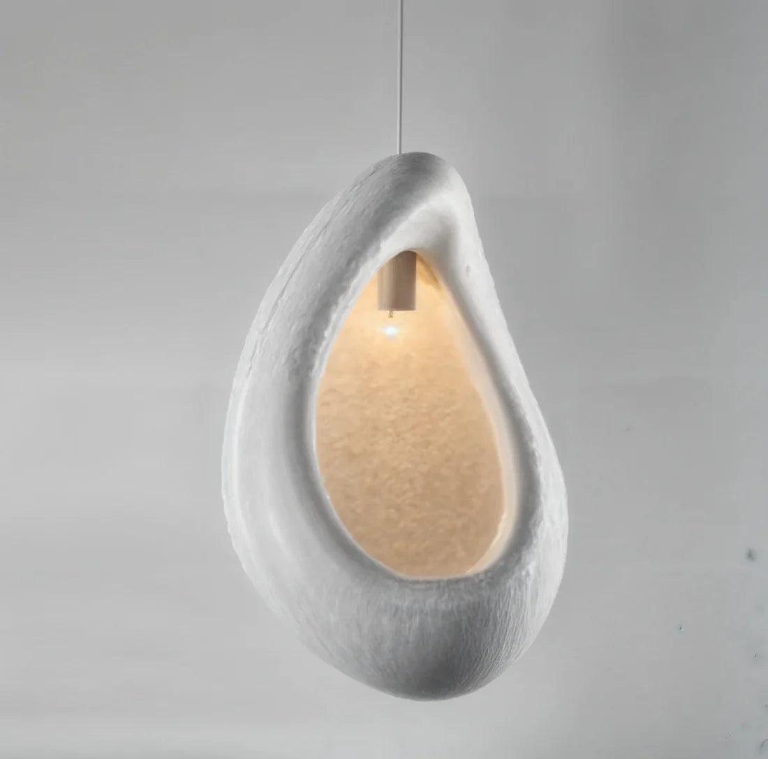 Resin Pendant Lamp Modern Two-Shape Ceiling Light | Open Shell