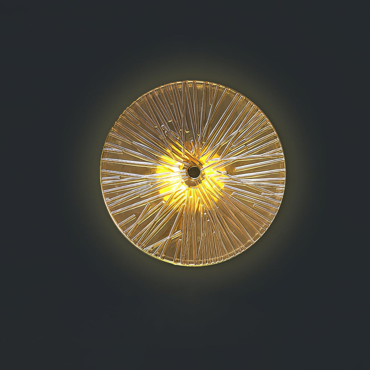 Kazamu Floral Lotus Wall Light – Single tier, Ø 20 cm / Gold & amber / Cold light
